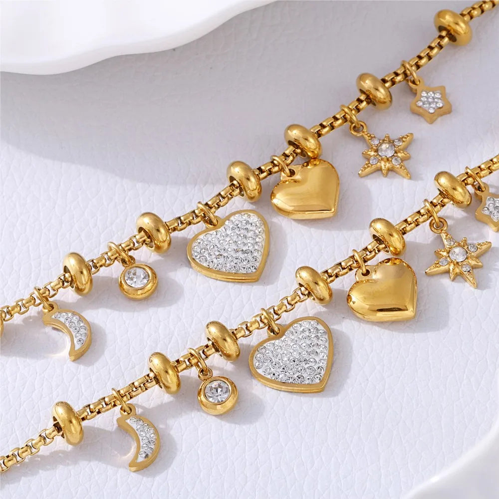 Univelle Heart Charm Bracelet for Women