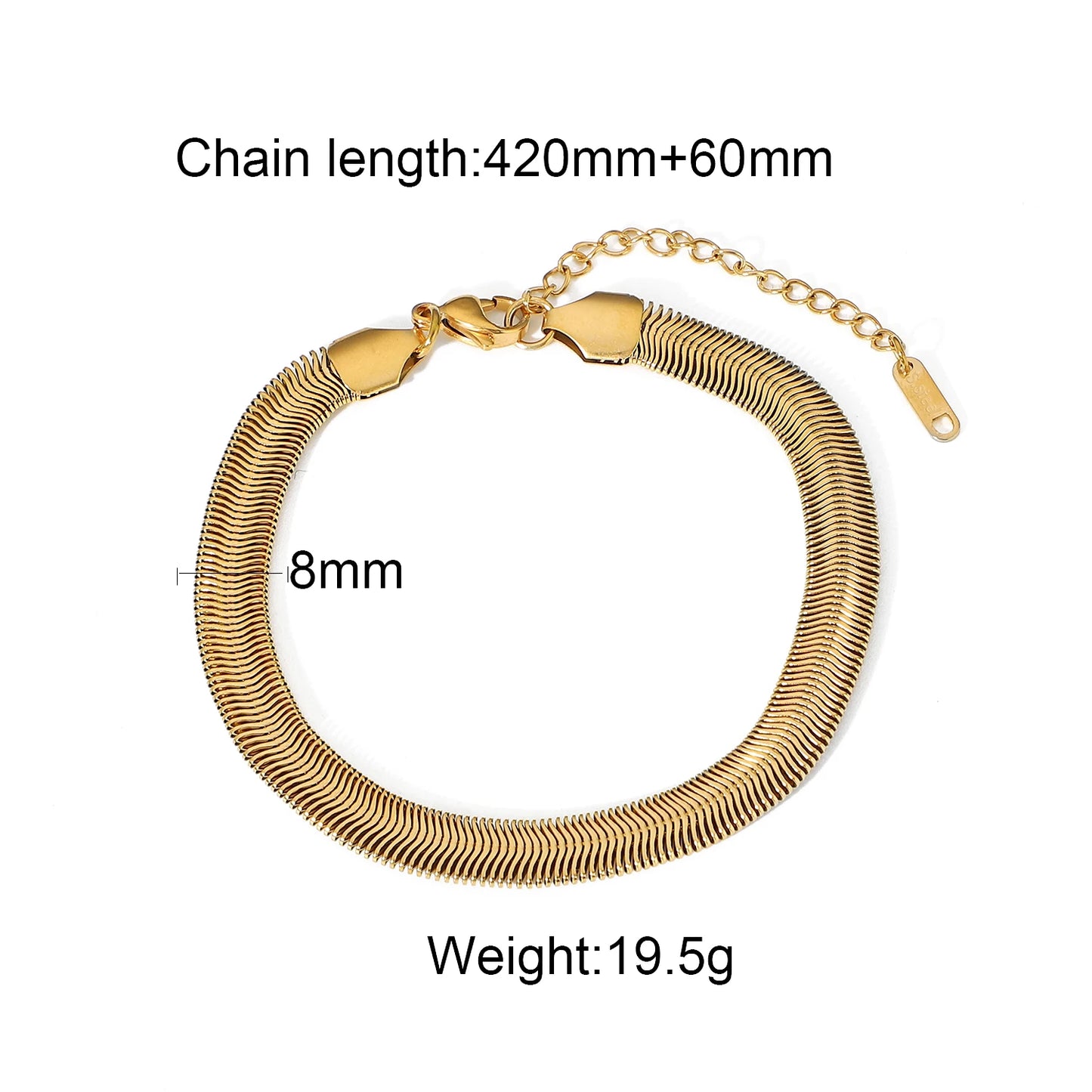 "Univelle Elegant Link Chain Stainless Steel Bangle – Timeless Golden Jewelry for Women & Girls